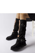Damen Stiefel in Schwarz mit verstecktem 8-cm-Keilabsatz. (Modell 205791 Solea)